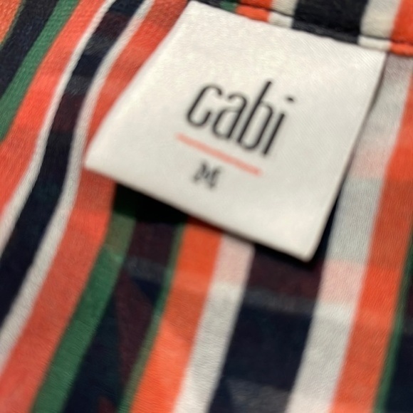 CAbi Multi Stripe Blouse Dramatic Sleeves - Picture 3 of 3